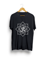 Om print black graphic t shirt