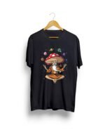 Psyart black round neck unisex t shirt