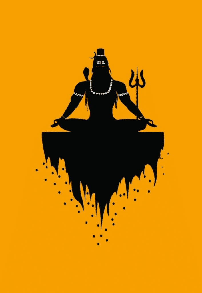 Shiva print yellow tshirt