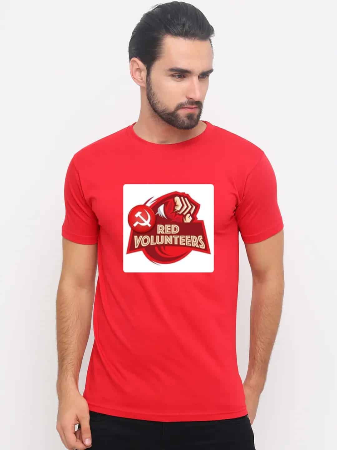 Shop Red Volunteers T shirt