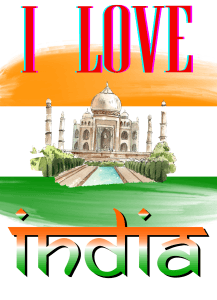 I Love India print white T shirt