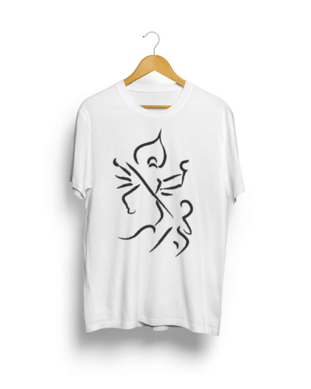 Ma Durga round neck white T shirt
