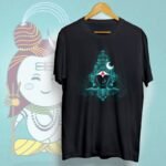 Maa Durga art black round neck unisex tshirt