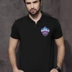 Delhi Capitals Black Unisex Polo IPL T-shirt