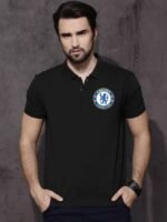 Chelsea black unisex polo T shirt