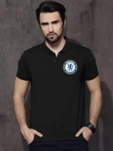 Chelsea black unisex polo T shirt