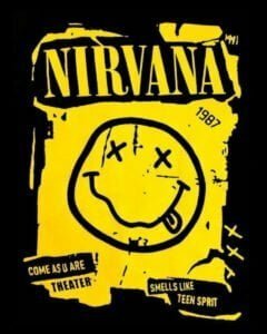 Both Side Nirvana print Black T shirt