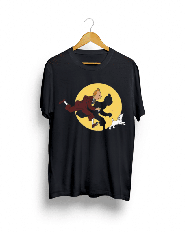 Tintin black unisex T shirt
