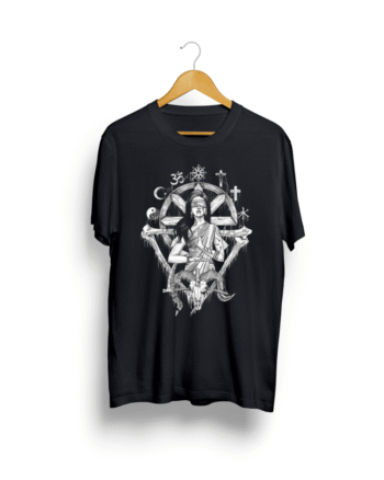 Evil Goddess print Black T shirt