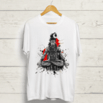Buy Shiva print Round neck white Tshirt