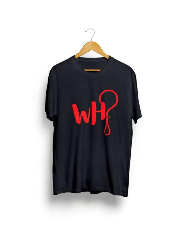 Buy WHY print Black T shirt