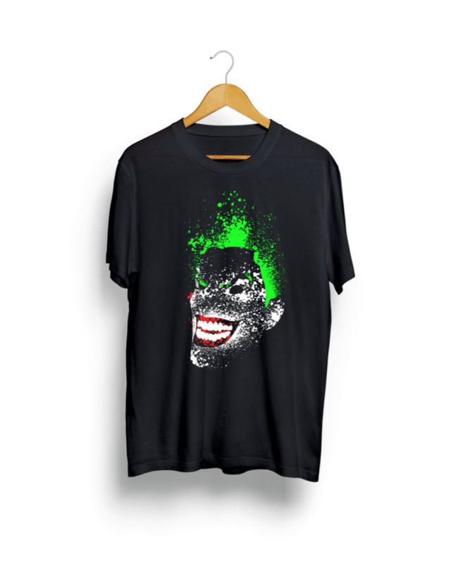 Joker print round neck black Tshirt