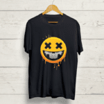 Buy Smiley Round neck Black T shirt