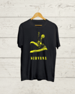 Buy Nirvana Kurt Cobain shoe print Black T shirt
