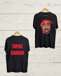 Tupac Shakur print Black T shirt
