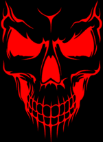 Buy Red Skull print Black Tshirt - Image 2