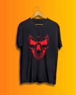Red skull print Black Tshirt