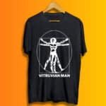 Vitruvian Man Round neck Black T shirt