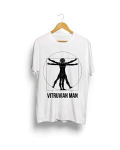 Vitruvian man print unisex T shirt