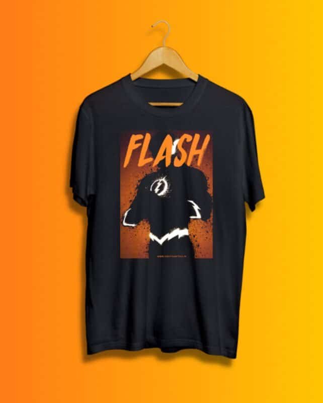 Buy Flash Round neck Black Tshirt