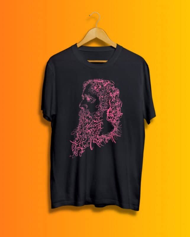 Buy Tagore Round Neck Black T shirt