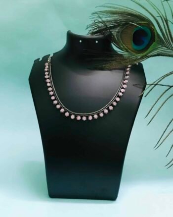 Buy Pink Stone German Silver Necklace