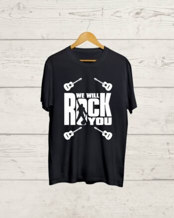 Buy We will Rock you Black Tshirt