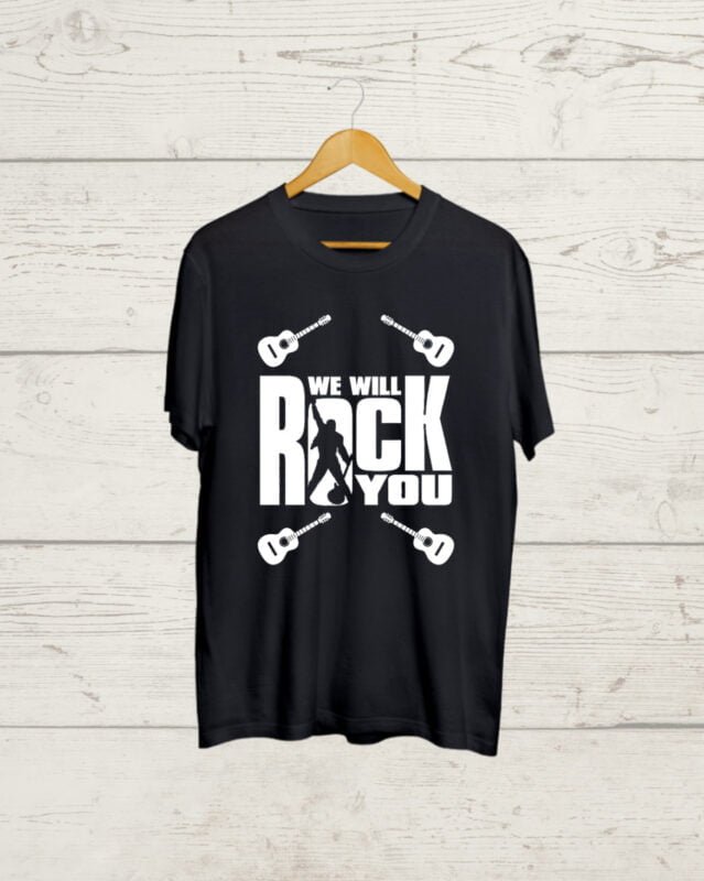 Buy We will Rock you Black Tshirt