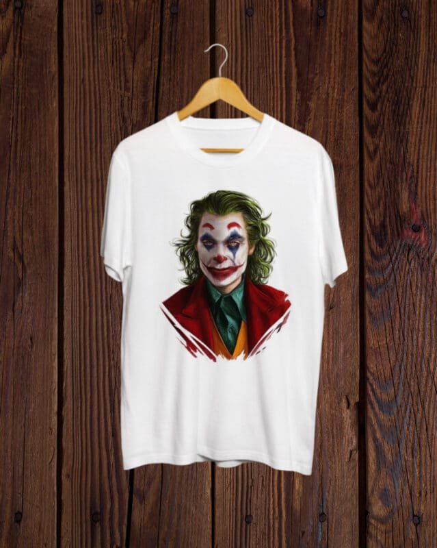 Joker print Round Neck white Tshirt
