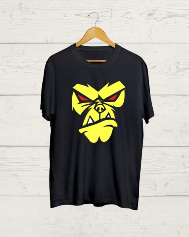 Angry Monkey print Black Tshirt