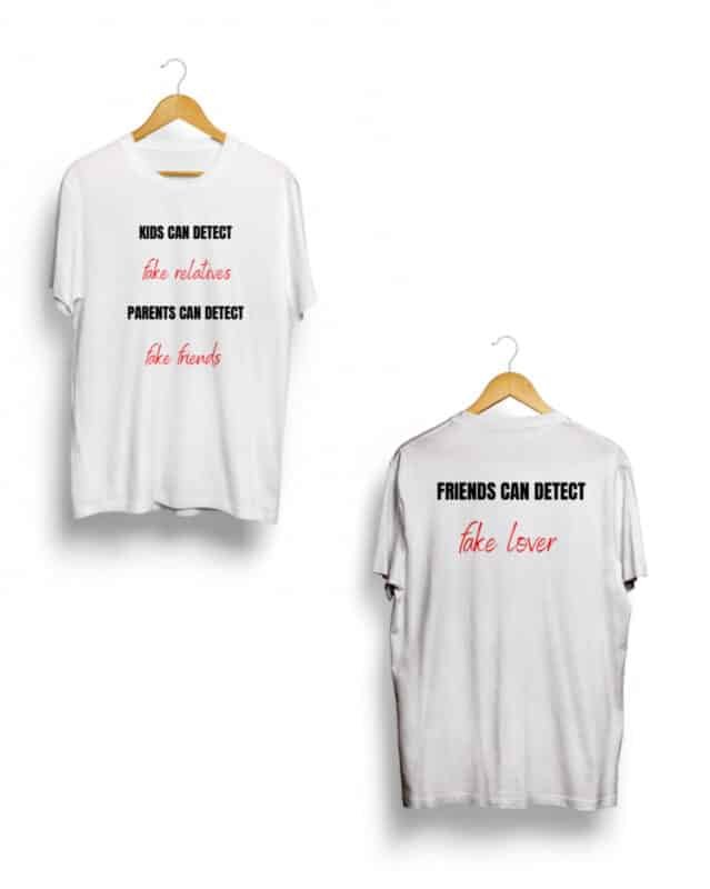 Both side graphic print white Tshirt