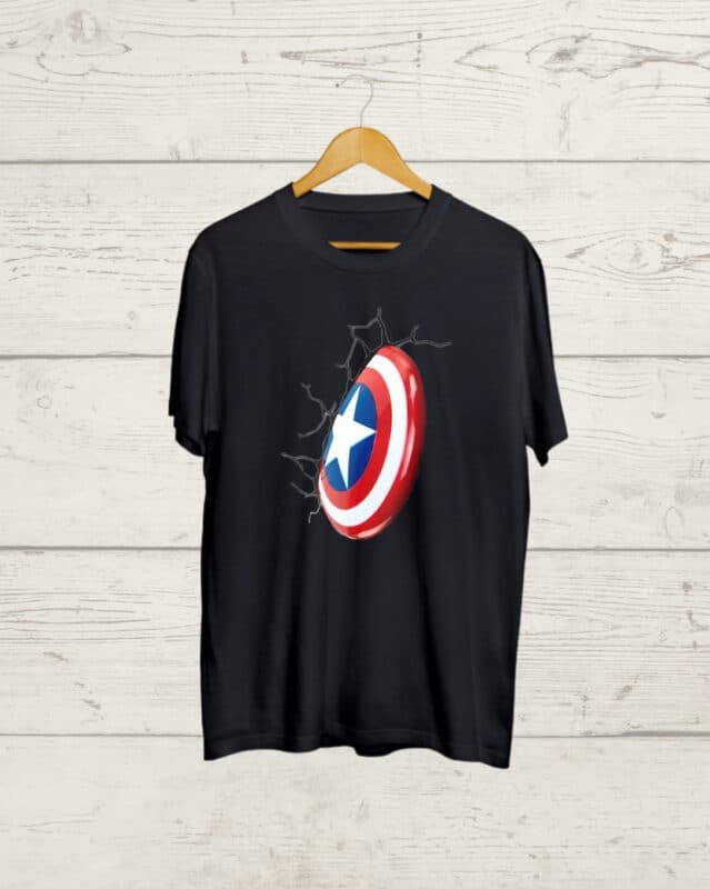 Buy Captain America print Black Tshirt