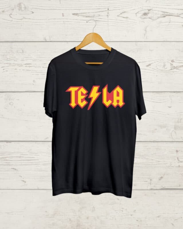Buy Tesla print Black T shirt