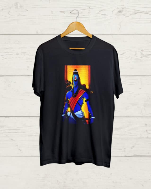 Shree Ram Graphic print Black Tshirt