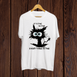 Buy Funny Cat print White T shirt