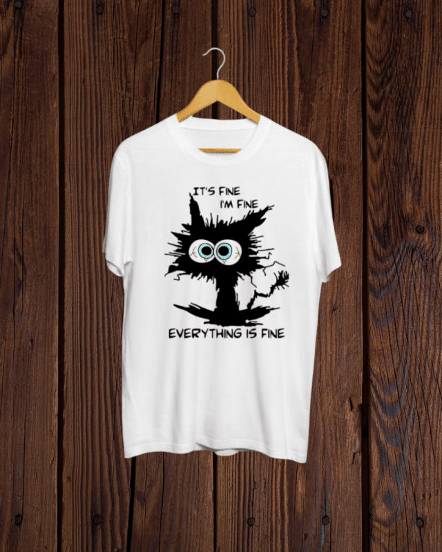 Buy Funny Cat print White T shirt