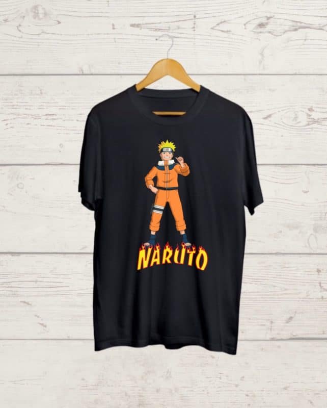Naruto Round Neck Black Tshirt