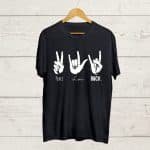 Buy Love Peace Rock Black T shirt