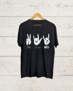 Buy Love Peace Rock Black T shirt