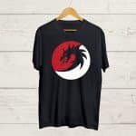 Yin Yang Dragon print Black T shirt