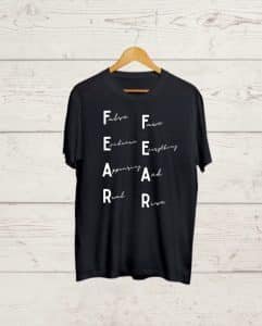Buy Fear print Black T shirt