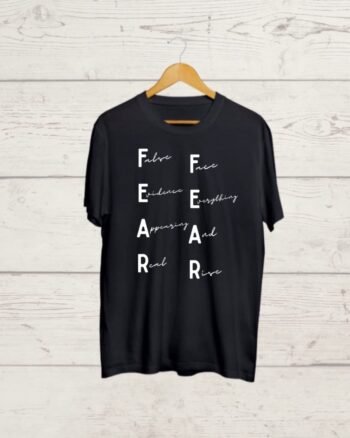 Buy Fear print Black T shirt