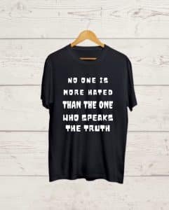 Buy Quotation print Black Tshirt