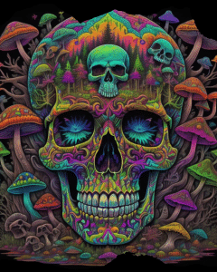 psychedelic skull