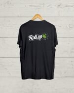 Back side Roll up print T shirt