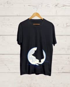 Batman print Round Neck Black T shirt