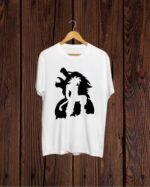 Goku print Round Neck white Tshirt