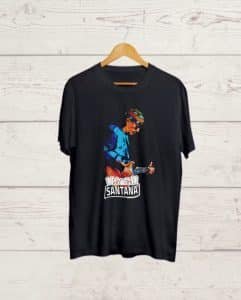 Buy Santana print Black T shirt