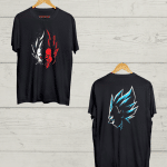 Both side Vegeta print Black Tshirt