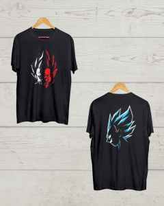Both side Vegeta print Black Tshirt